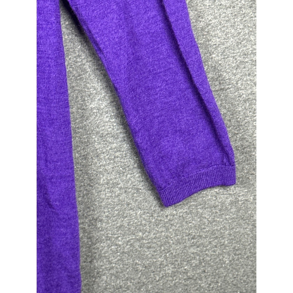 Eileen Fisher Merino Wool V-Neck Tunic Sweater Purple Pockets M minimalist chic - Picture 4 of 9
